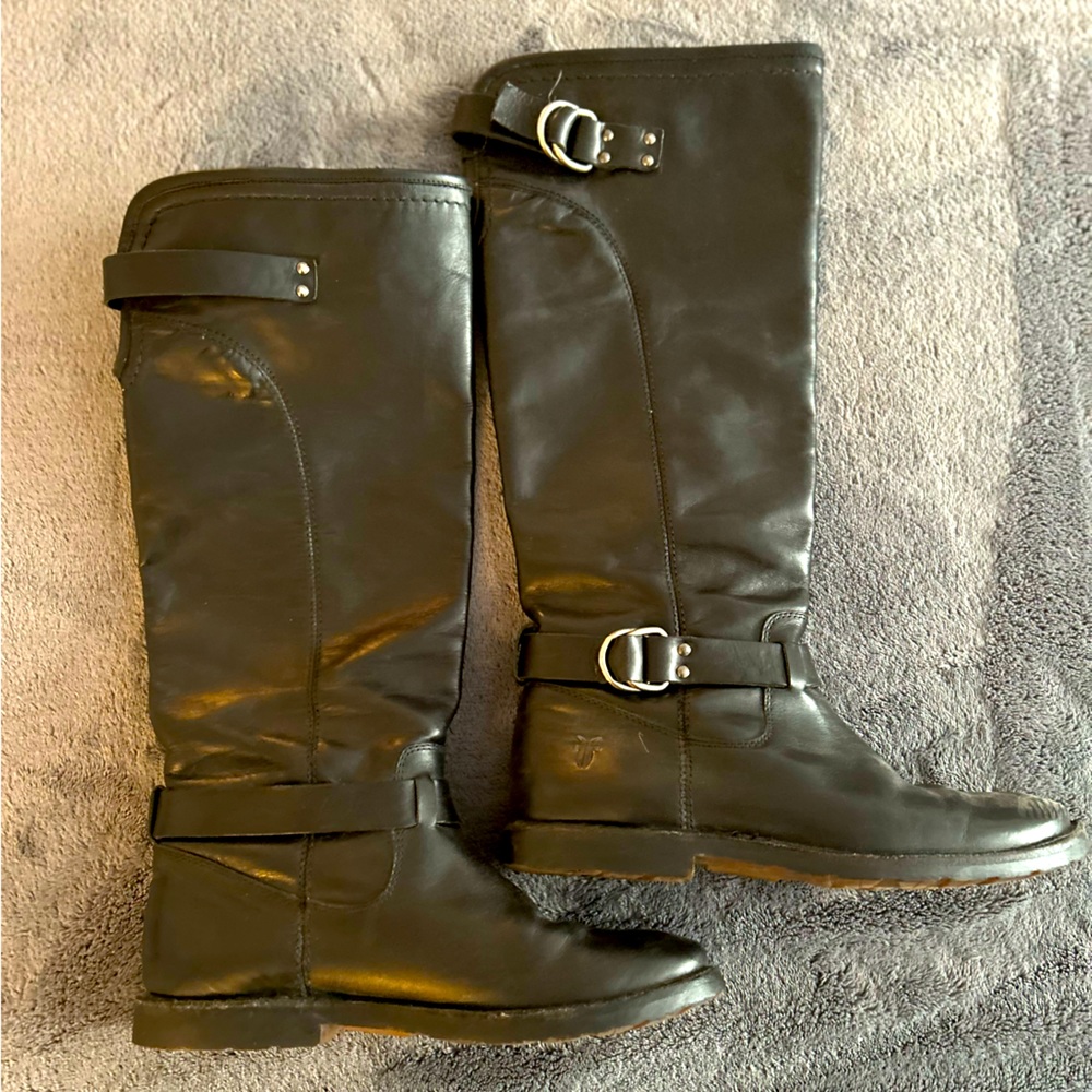 Frye Black Leather Tall Boots
